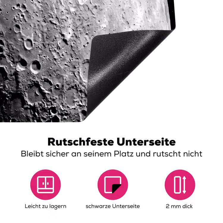 Herdabdeckplatte - Mond – Krater – Weltraum - Maan - Kraters - Ruimte Inductie beschermer vinyl 3mm middel