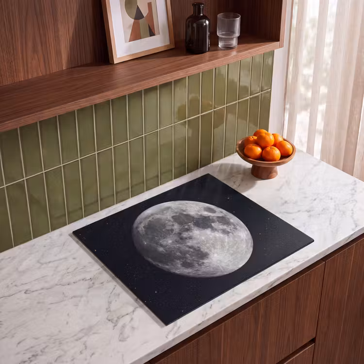 Herdabdeckplatte - Mond – Sterne – Weltraum - Maan - Sterren - Ruimte Inductie beschermer vinyl 3mm middel
