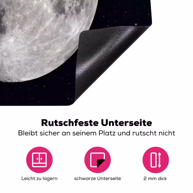 Herdabdeckplatte - Mond – Sterne – Weltraum - Maan - Sterren - Ruimte Inductie beschermer vinyl 3mm middel