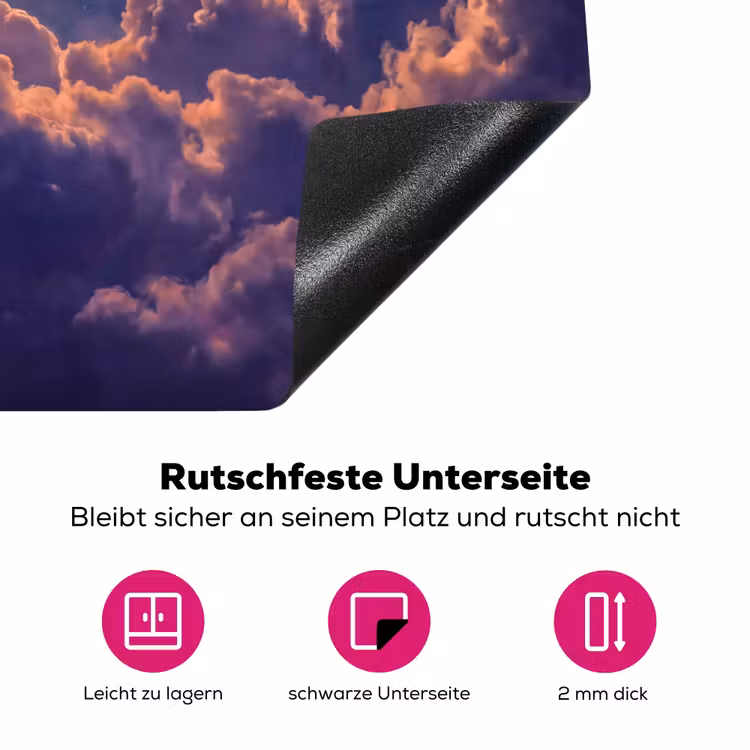 Maan - Wolken - Nacht - Oranje Inductie beschermer vinyl 3mm klein -zzzzzzz-lf-onderkant