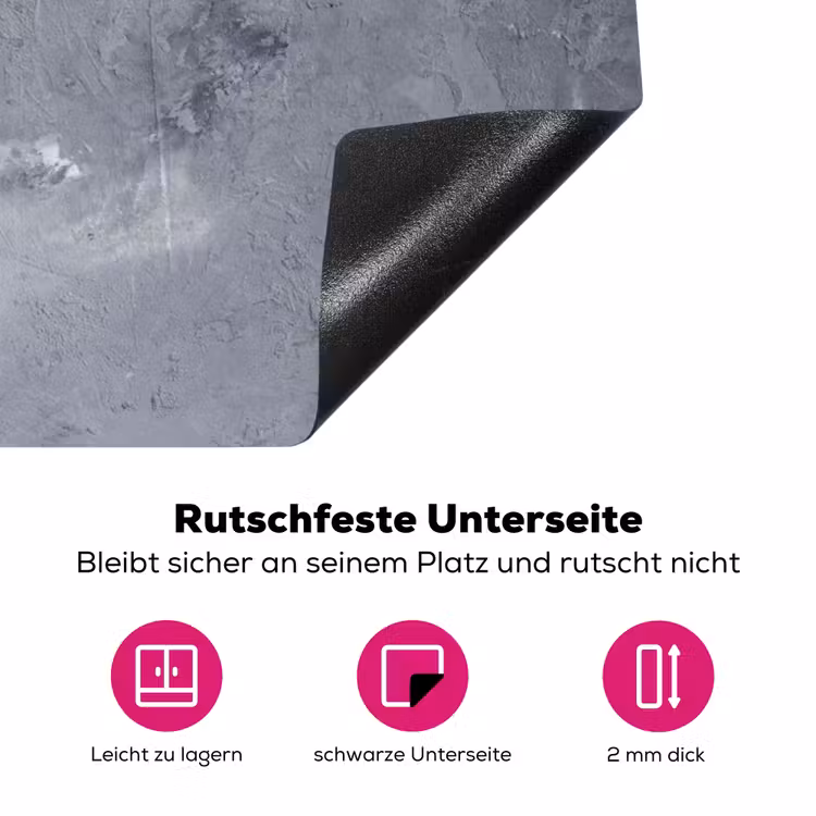 Gewolkt Grijs Tableau Inductie beschermer vinyl 3mm klein -zzzzzzz-lf-onderkant