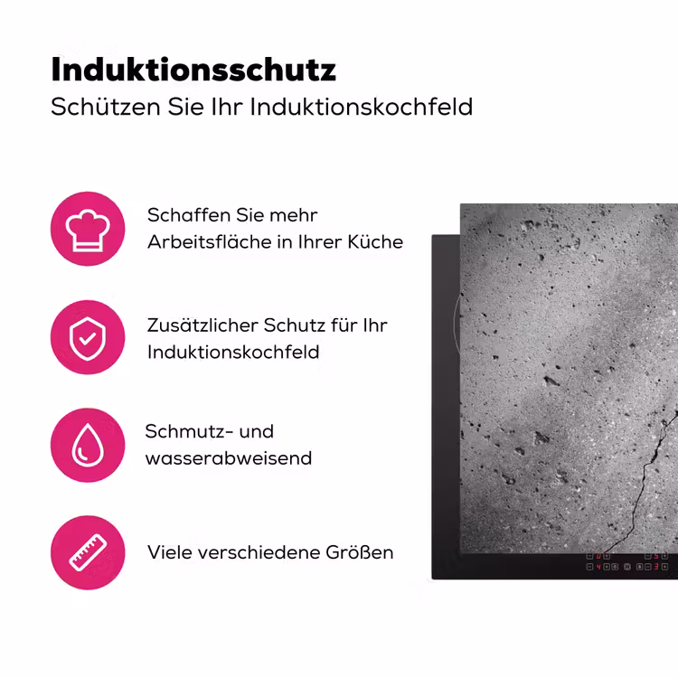 Gebarsten Geschiedenis Inductie beschermer vinyl 3mm klein -zzzzzzz-lf-ups