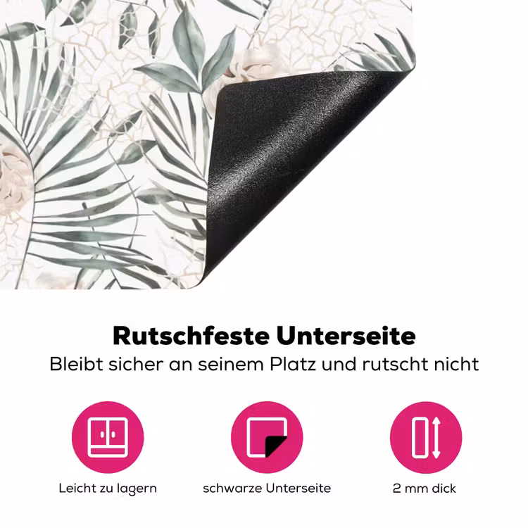 Monstera - Palmblad - Jungle - Tropisch Inductie beschermer vinyl 3mm klein -zzzzzzz-lf-onderkant