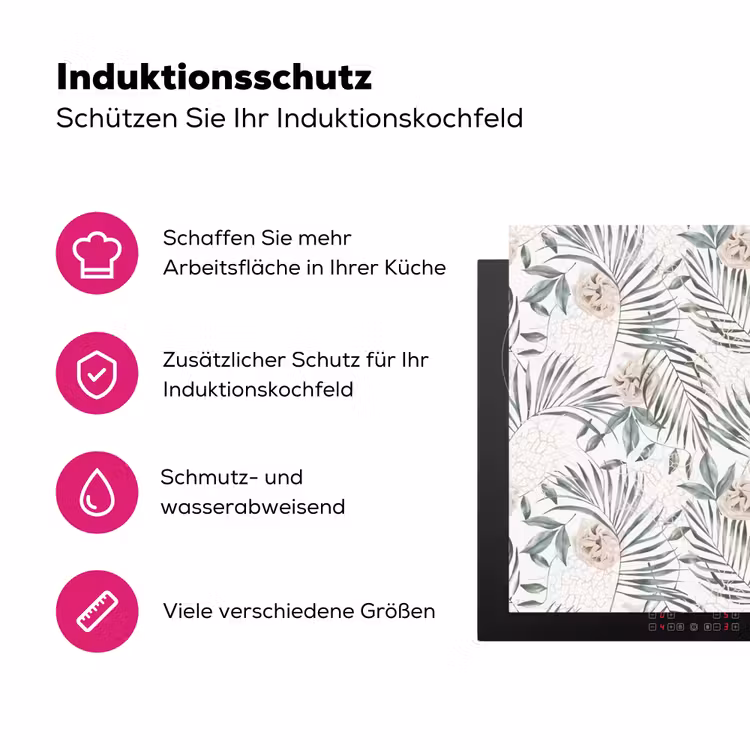 Monstera - Palmblad - Jungle - Tropisch Inductie beschermer vinyl 3mm klein -zzzzzzz-lf-ups