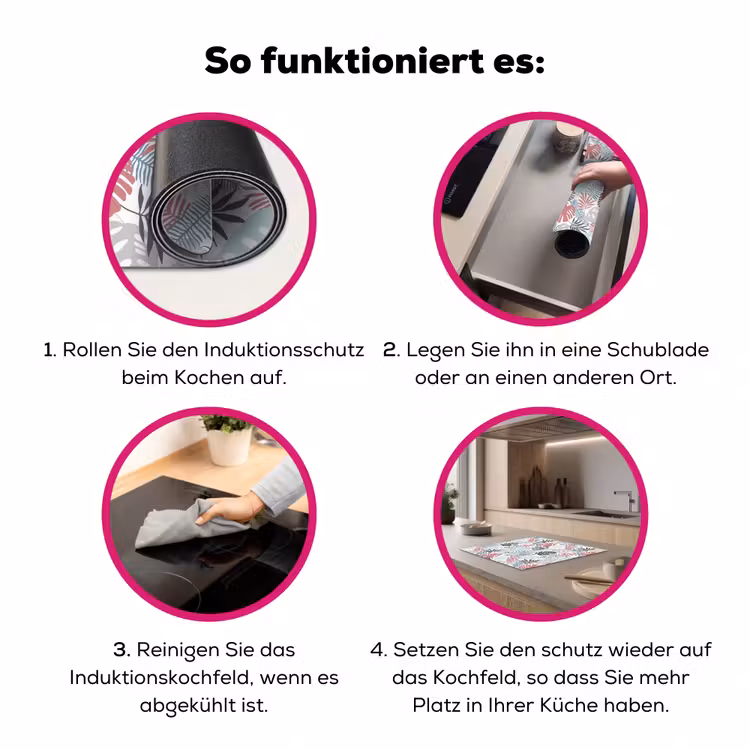 Monstera - Pastel - Bladeren - Tropical Inductie beschermer vinyl 3mm middel -zzzzzzz-lf-werking
