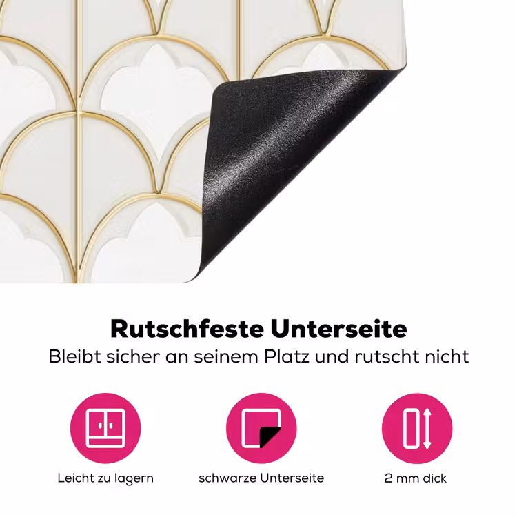 Mozaïek - Bogen - Goud Inductie beschermer vinyl 3mm klein 276 -zzzzzzz-lf-onderkant