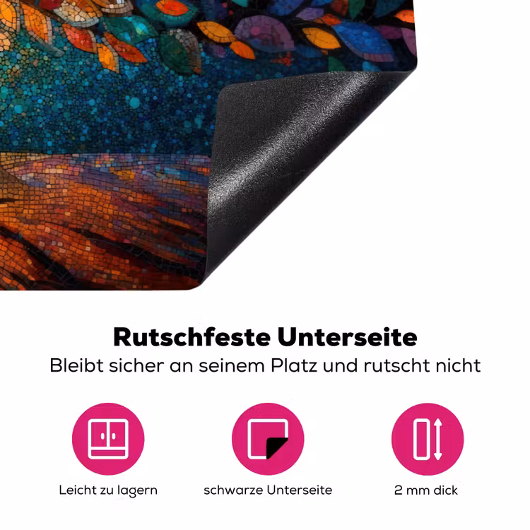 Mozaïek - Kleurrijk - Boom - Takken Inductie beschermer vinyl 3mm klein -zzzzzzz-lf-onderkant