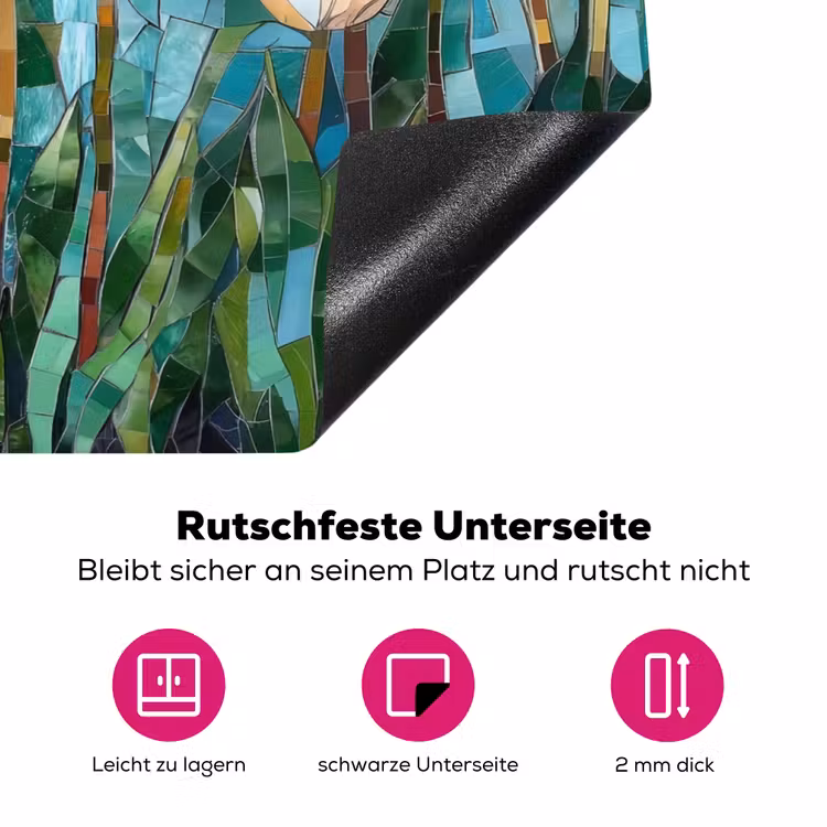 Mozaïek - Veld - Tulpen - Kleurrijk Inductie beschermer vinyl 3mm klein -zzzzzzz-lf-onderkant