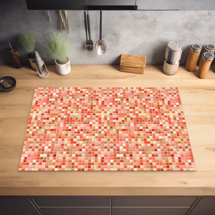 Mozaïek - Tegel - Patroon - Kleurrijk Inductie beschermer vinyl 3mm klein 276 -sfeer5