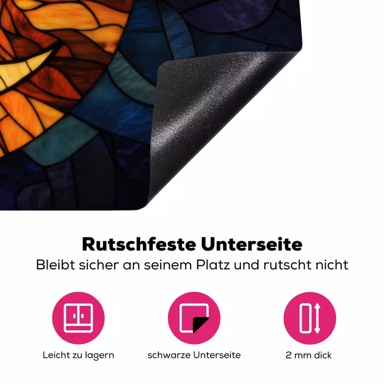 Mozaïek - Glas - Maan - Donkerblauw Inductie beschermer vinyl 3mm klein -zzzzzzz-lf-onderkant