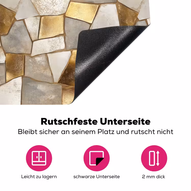 Mozaïek - Marmer - Goud Inductie beschermer vinyl 3mm klein 276 -zzzzzzz-lf-onderkant