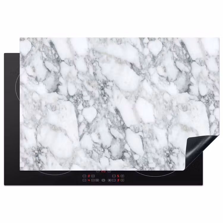 Mozaïek - Marmer - Wit - Onregelmatig Inductie beschermer vinyl 3mm klein 276 -3d