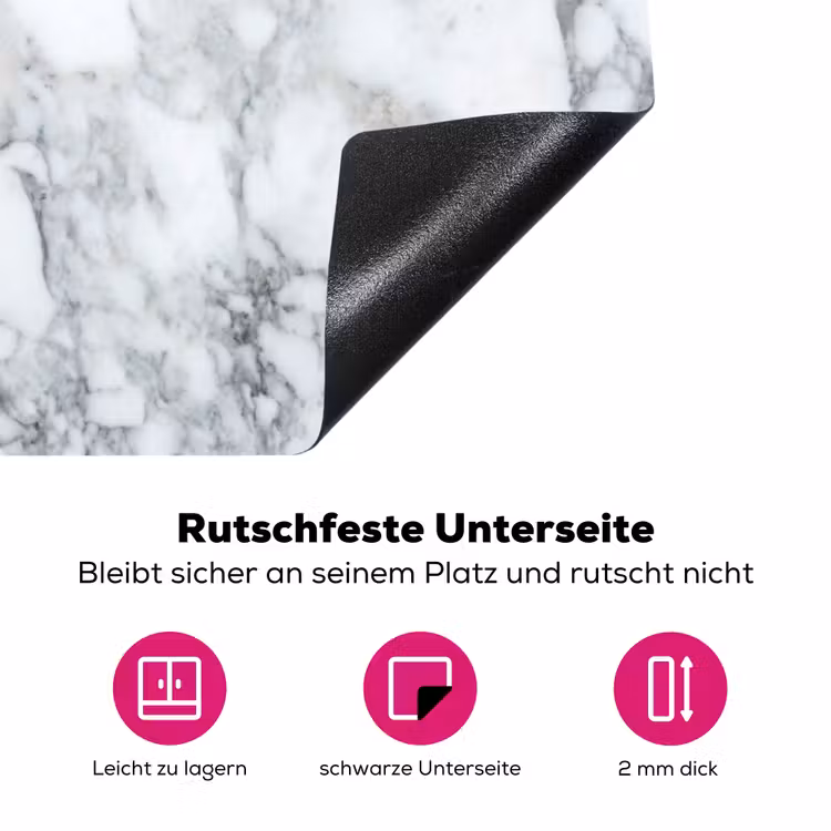 Mozaïek - Marmer - Wit - Onregelmatig Inductie beschermer vinyl 3mm klein 276 -zzzzzzz-lf-onderkant