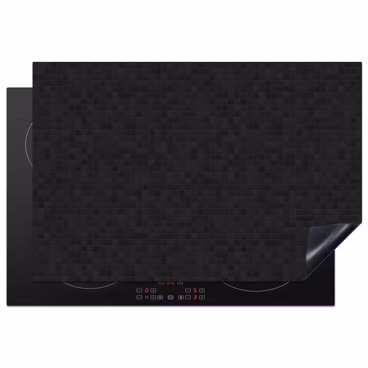 Mozaïek - Patroon - Antraciet - Zwart Inductie beschermer vinyl 3mm klein 276 -3d