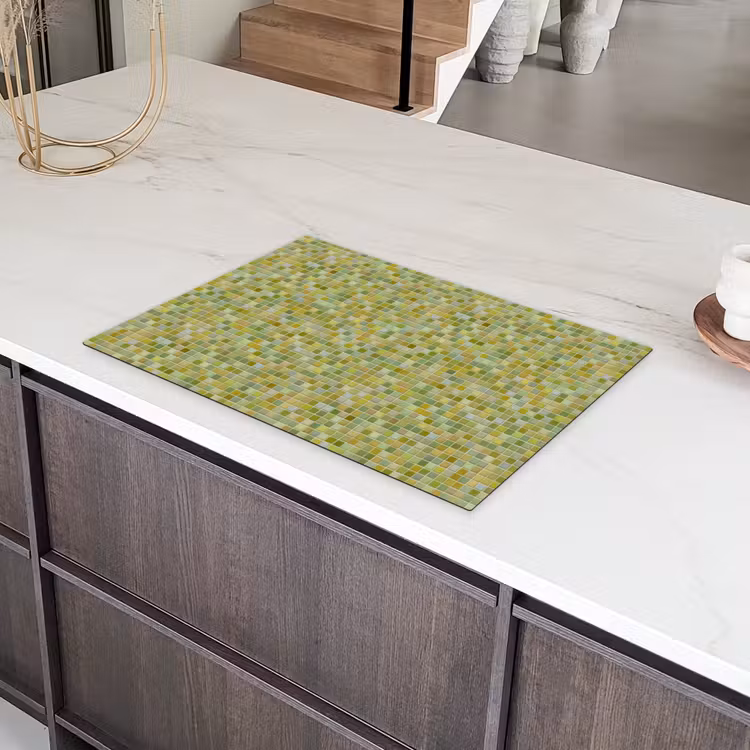 Mozaïek - Patroon - Groen Inductie beschermer vinyl 3mm klein 276 -sfeer8