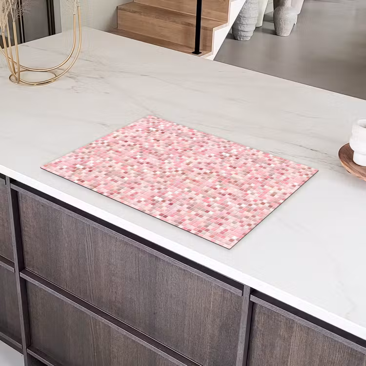 Mozaïek - Patroon - Roze Inductie beschermer vinyl 3mm klein 276 -sfeer8