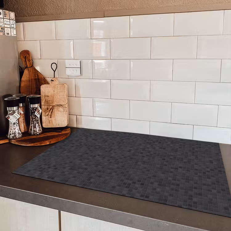 Mozaïek - Patroon - Zwart Inductie beschermer vinyl 3mm klein 276 -sfeer3