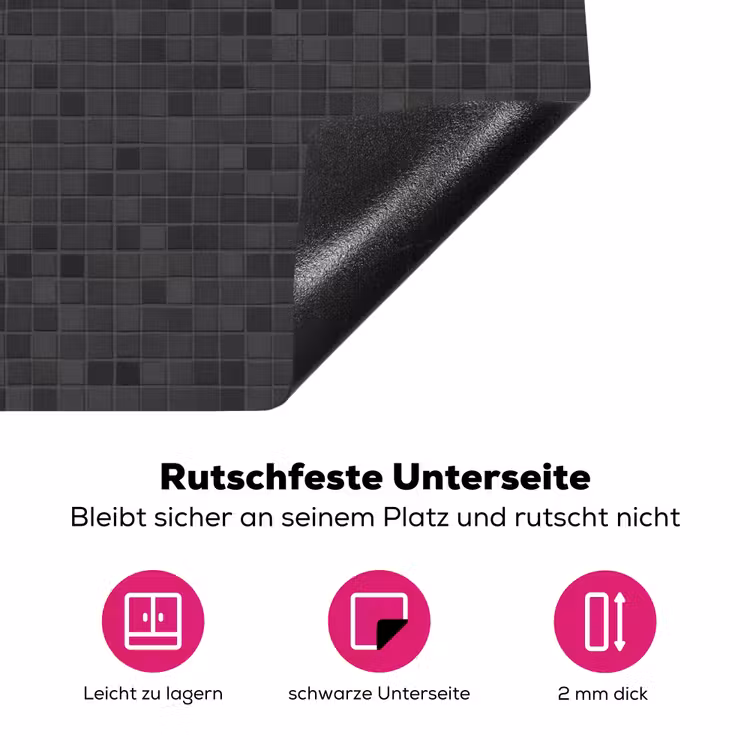 Mozaïek - Patroon - Zwart Inductie beschermer vinyl 3mm klein 276 -zzzzzzz-lf-onderkant