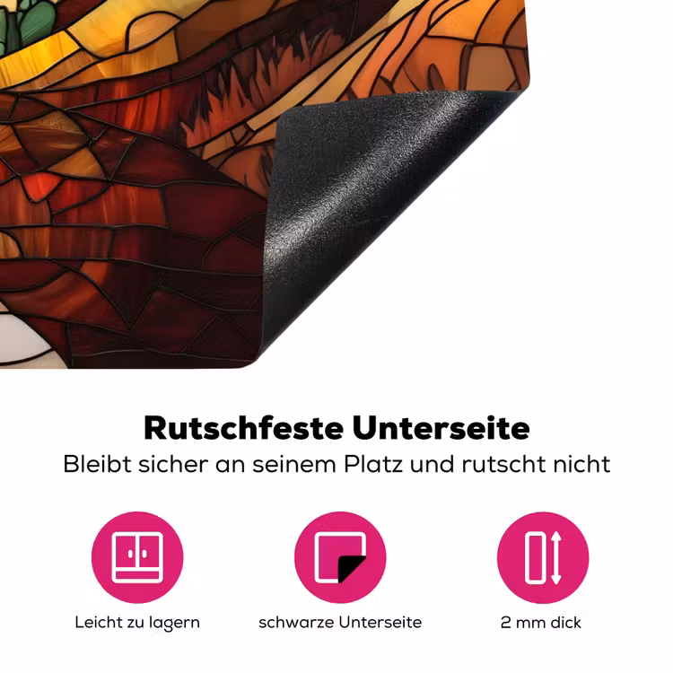 Mozaïek - Zon - Landschap - Dorp Inductie beschermer vinyl 3mm klein -zzzzzzz-lf-onderkant