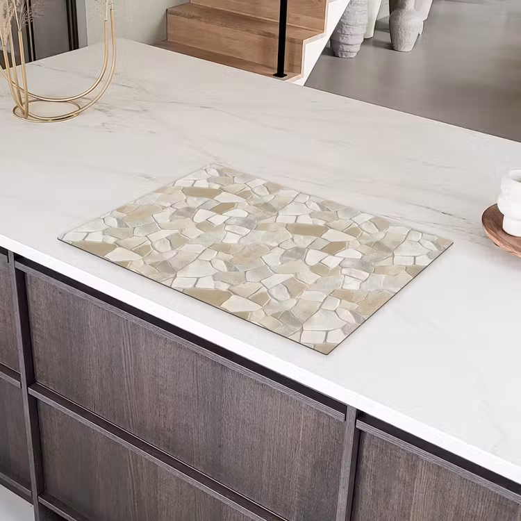 Mozaïek - Stenen - Beige Inductie beschermer vinyl 3mm klein 276 -sfeer8