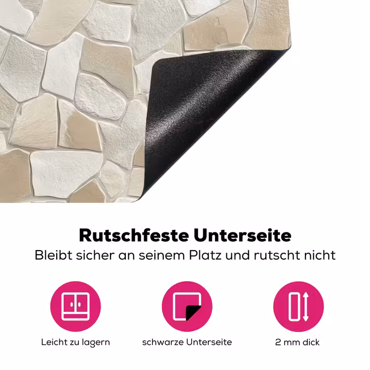 Mozaïek - Stenen - Beige Inductie beschermer vinyl 3mm klein 276 -zzzzzzz-lf-onderkant
