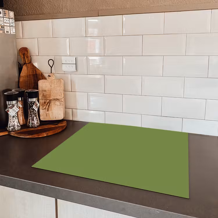 Moss - Green - Groen Inductie beschermer vinyl 3mm middel 274 -sfeer3