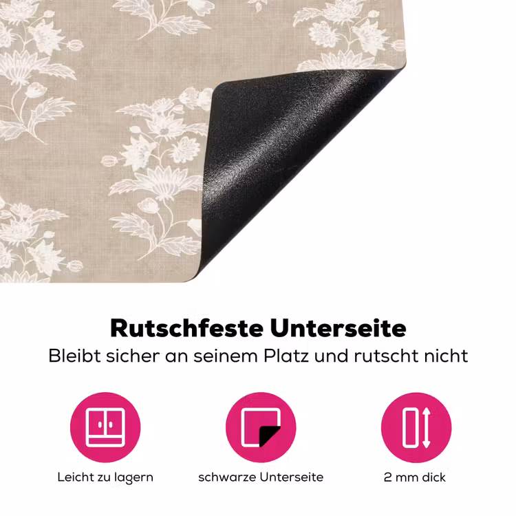 Motief - Beige - Linnen Inductie beschermer vinyl 3mm klein 276 -zzzzzzz-lf-onderkant