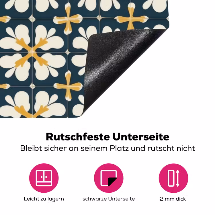 Motief - Tegel - Okergeel Inductie beschermer vinyl 3mm klein 276 -zzzzzzz-lf-onderkant