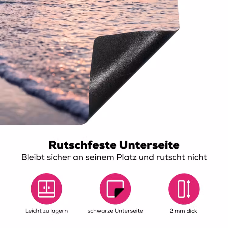 Meeuwen - Strand - Zee - Roze Inductie beschermer vinyl 3mm klein -zzzzzzz-lf-onderkant