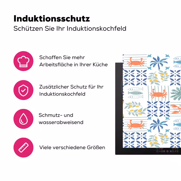Zee - Sfeer - Mozaïek - Multi Inductie beschermer vinyl 3mm klein 276 -zzzzzzz-lf-ups