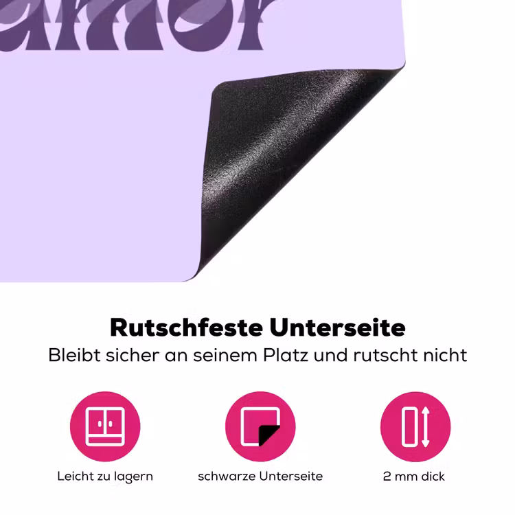 Mucho amor - Paars - Gelaagde letters Inductie beschermer vinyl 3mm klein -zzzzzzz-lf-onderkant