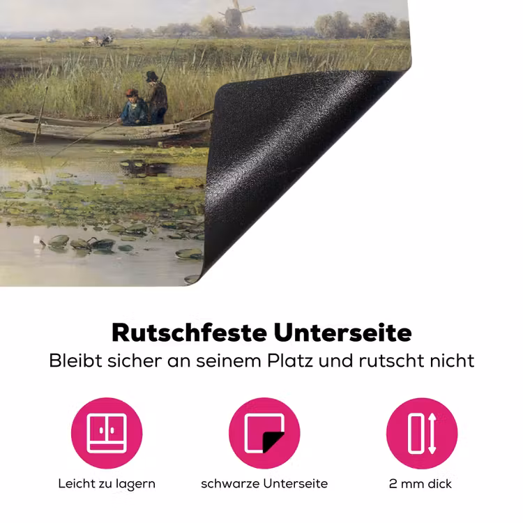 Molen - Willem Roelofs - Oude meesters - Kunst Inductie beschermer vinyl 3mm klein -zzzzzzz-lf-onderkant