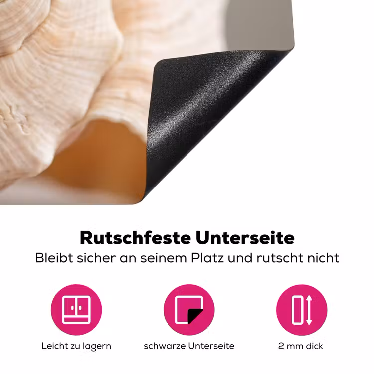 Schelp - Detail - Beige Inductie beschermer vinyl 3mm klein -zzzzzzz-lf-onderkant