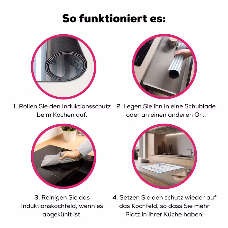Schelp - Oceaan - Kust - Blauw - Illustratie Inductie beschermer vinyl 3mm middel -zzzzzzz-lf-werking