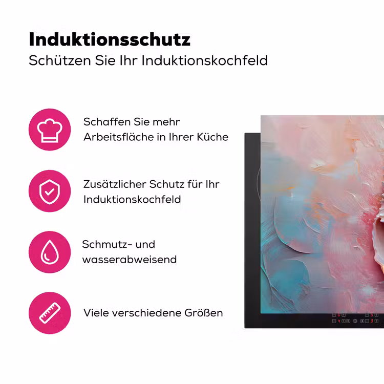 Schelp - Pastel - Pink Inductie beschermer vinyl 3mm klein -zzzzzzz-lf-ups