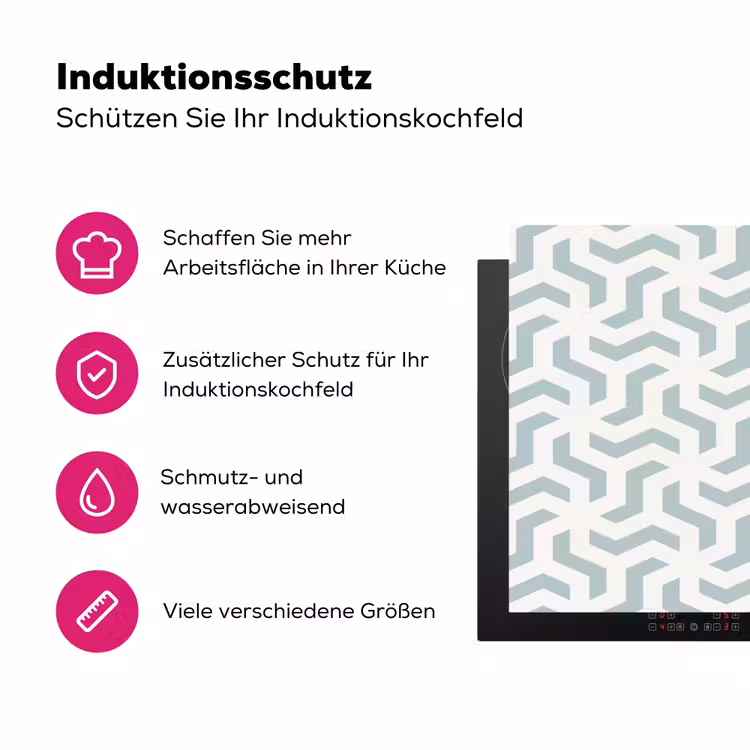 Patronen - Abstract - Groen - Geometrie Inductie beschermer vinyl 3mm klein 276 -zzzzzzz-lf-ups