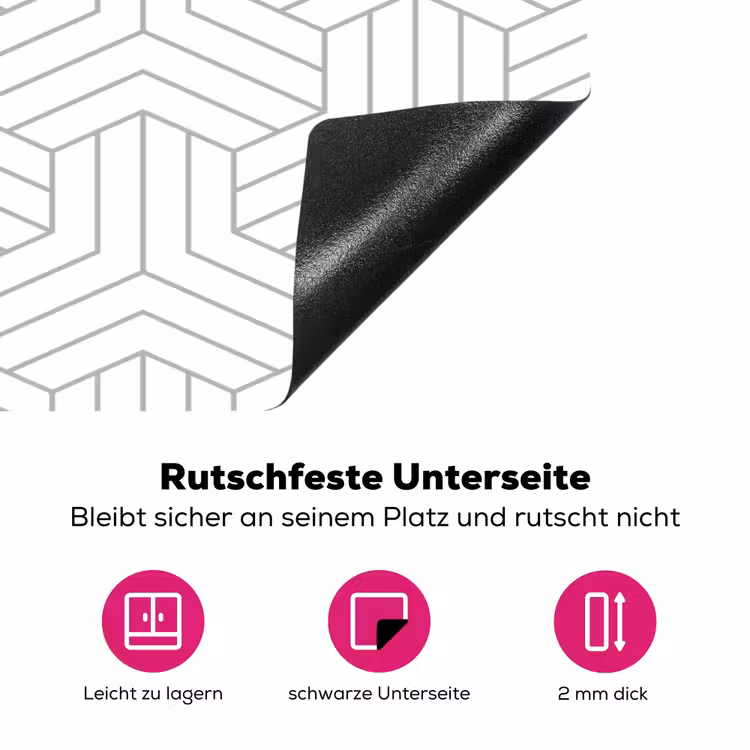 Patronen - Abstract - Zwart - Wit - Geometrie Inductie beschermer vinyl 3mm klein 276 -zzzzzzz-lf-onderkant
