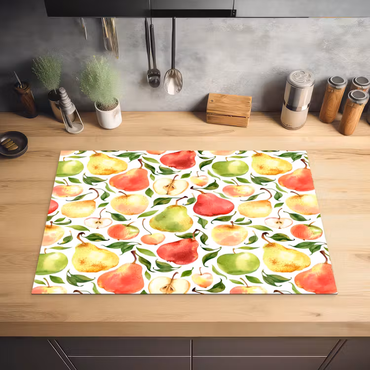 Patroon - Appels - Peren Inductie beschermer vinyl 3mm klein 276 -sfeer5
