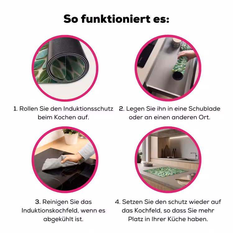 Patroon - Blad - Groen - Abstract Inductie beschermer vinyl 3mm middel -zzzzzzz-lf-werking