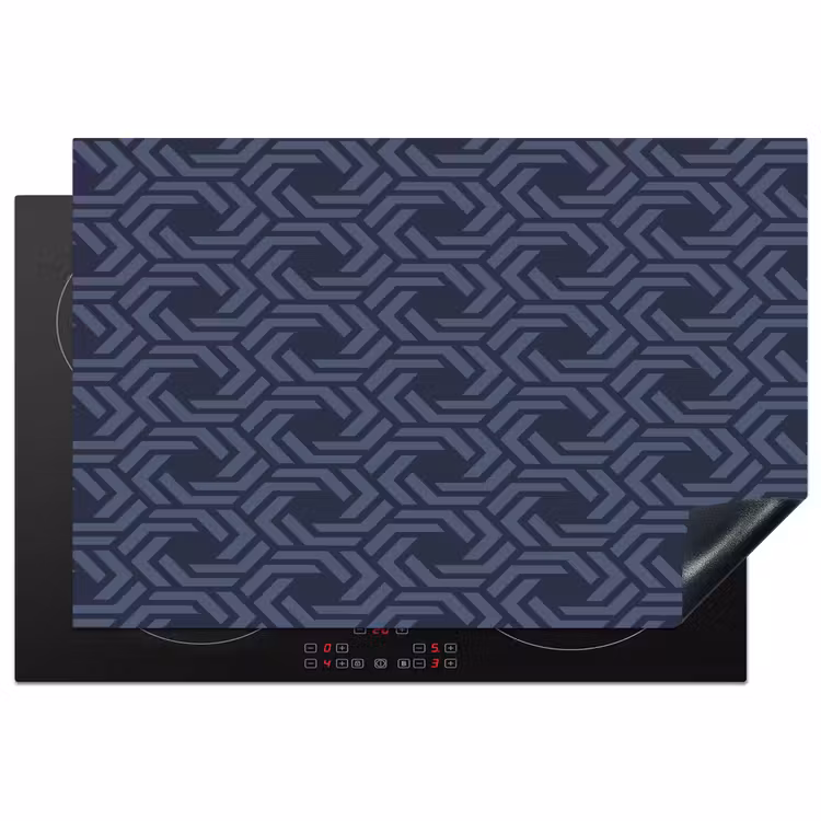 Patroon - Blauw - Geometrisch Inductie beschermer vinyl 3mm klein 276 -3d
