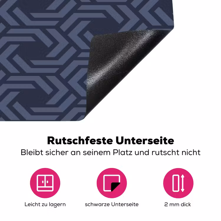 Patroon - Blauw - Geometrisch Inductie beschermer vinyl 3mm klein 276 -zzzzzzz-lf-onderkant