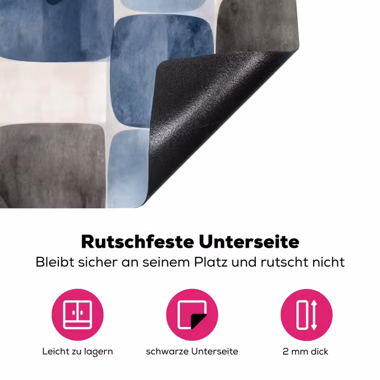 Patroon - Blauw - Vierkanten Inductie beschermer vinyl 3mm klein -zzzzzzz-lf-onderkant