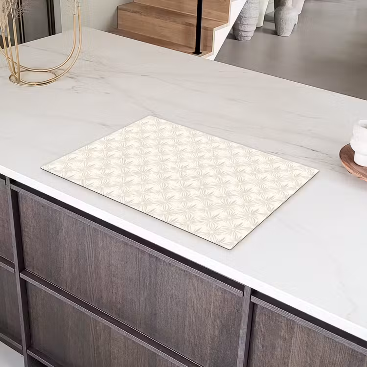 Patroon - Bloemen - Beige Inductie beschermer vinyl 3mm klein 276 -sfeer8