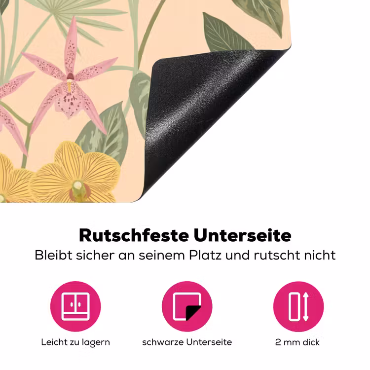Patroon - Bloemen - Kleurrijk Inductie beschermer vinyl 3mm klein -zzzzzzz-lf-onderkant