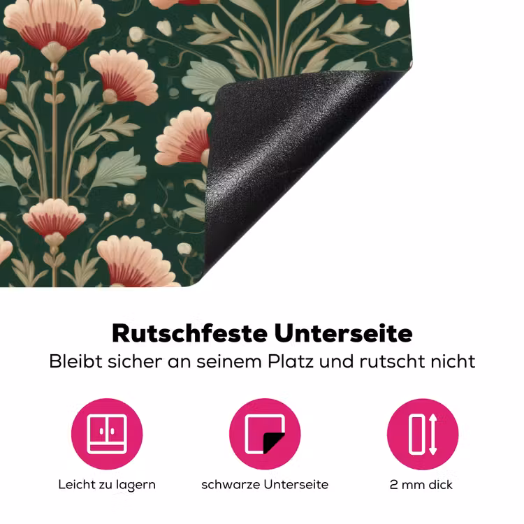 Patroon - Botanisch - Kleurrijk Inductie beschermer vinyl 3mm klein 276 -zzzzzzz-lf-onderkant
