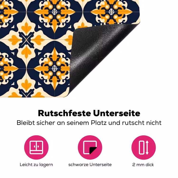 Patroon - Siertegel - Kleurrijk Inductie beschermer vinyl 3mm klein 276 -zzzzzzz-lf-onderkant