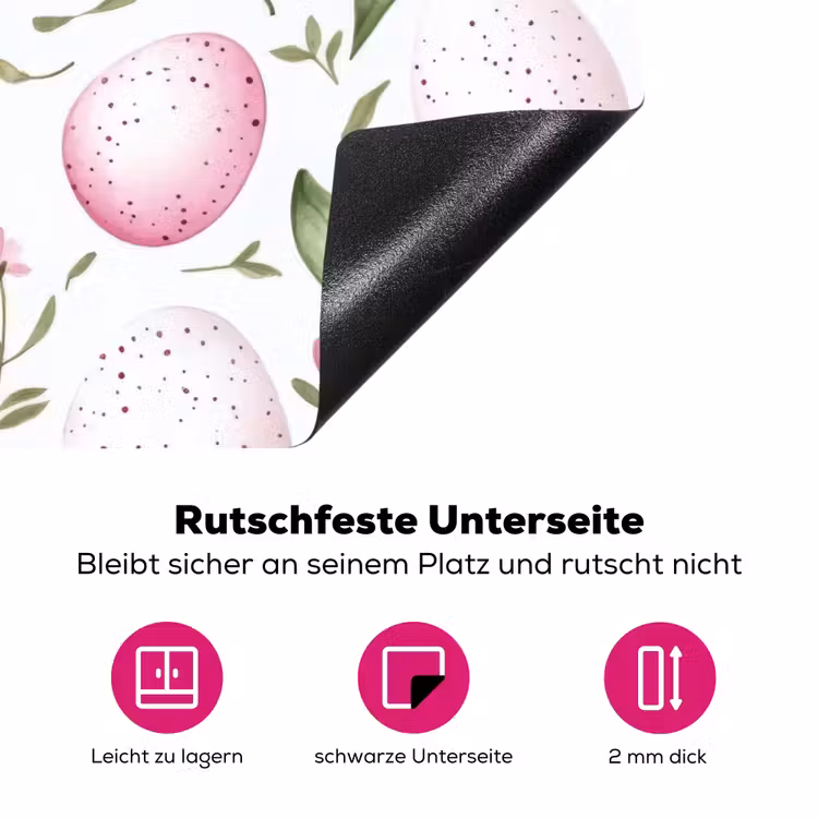 Patroon - Eieren - Roze - Pasen Inductie beschermer vinyl 3mm klein -zzzzzzz-lf-onderkant