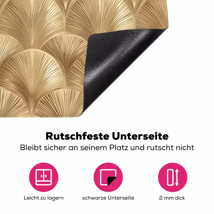Patroon - Waaier -  Goud Inductie beschermer vinyl 3mm klein 276 -zzzzzzz-lf-onderkant