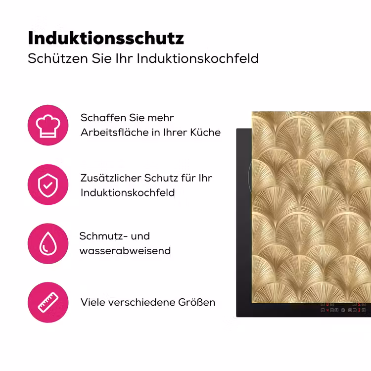 Patroon - Waaier -  Goud Inductie beschermer vinyl 3mm klein 276 -zzzzzzz-lf-ups