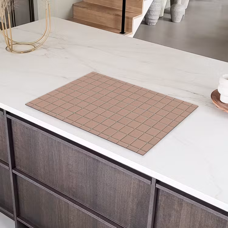 Patroon - Tegel - Oudroze Inductie beschermer vinyl 3mm klein 276 -sfeer8